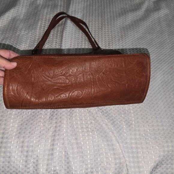 AMERICAN LEATHER CO  LENOX LEATHER BROWN SHOULDER BAG - Picture 2 of 10